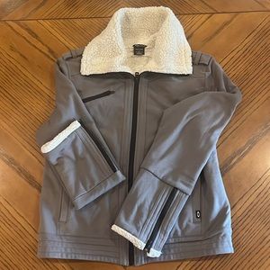 Oakley Gray and Off White Soft  Cotton Polyester Sherpa Coat  XL